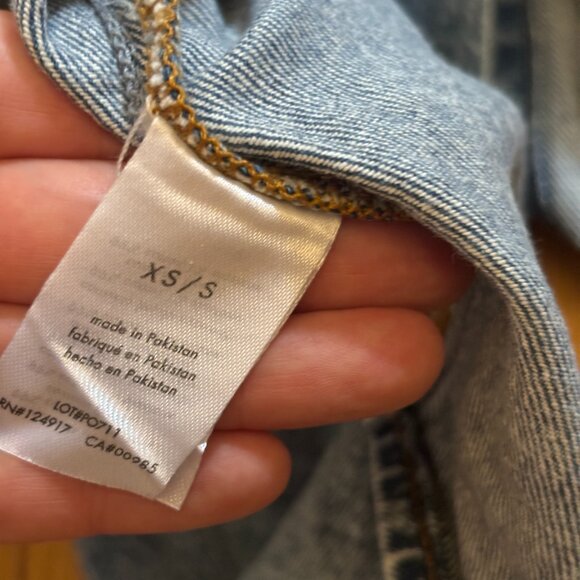 WeWoreWhat Boyfriend Indigo Denim Shirt, Light Rustic - NWT, XS/S - Picture 10 of 13